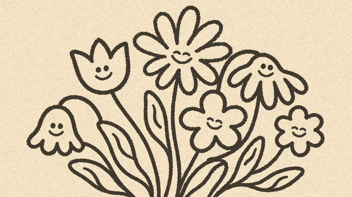 Microsoft AI C5 Meetup — illustrated flowers on a yellow background